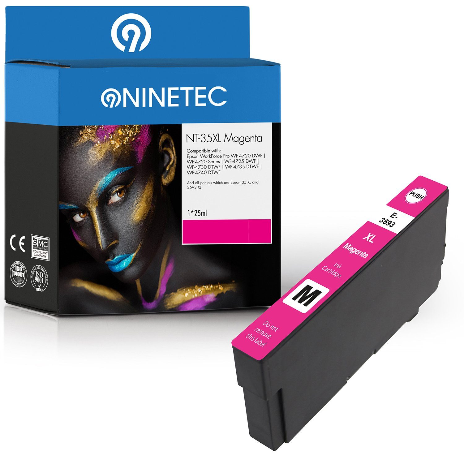 ersetzt NINETEC Tintenpatrone Epson 35XL T3593 Magenta
