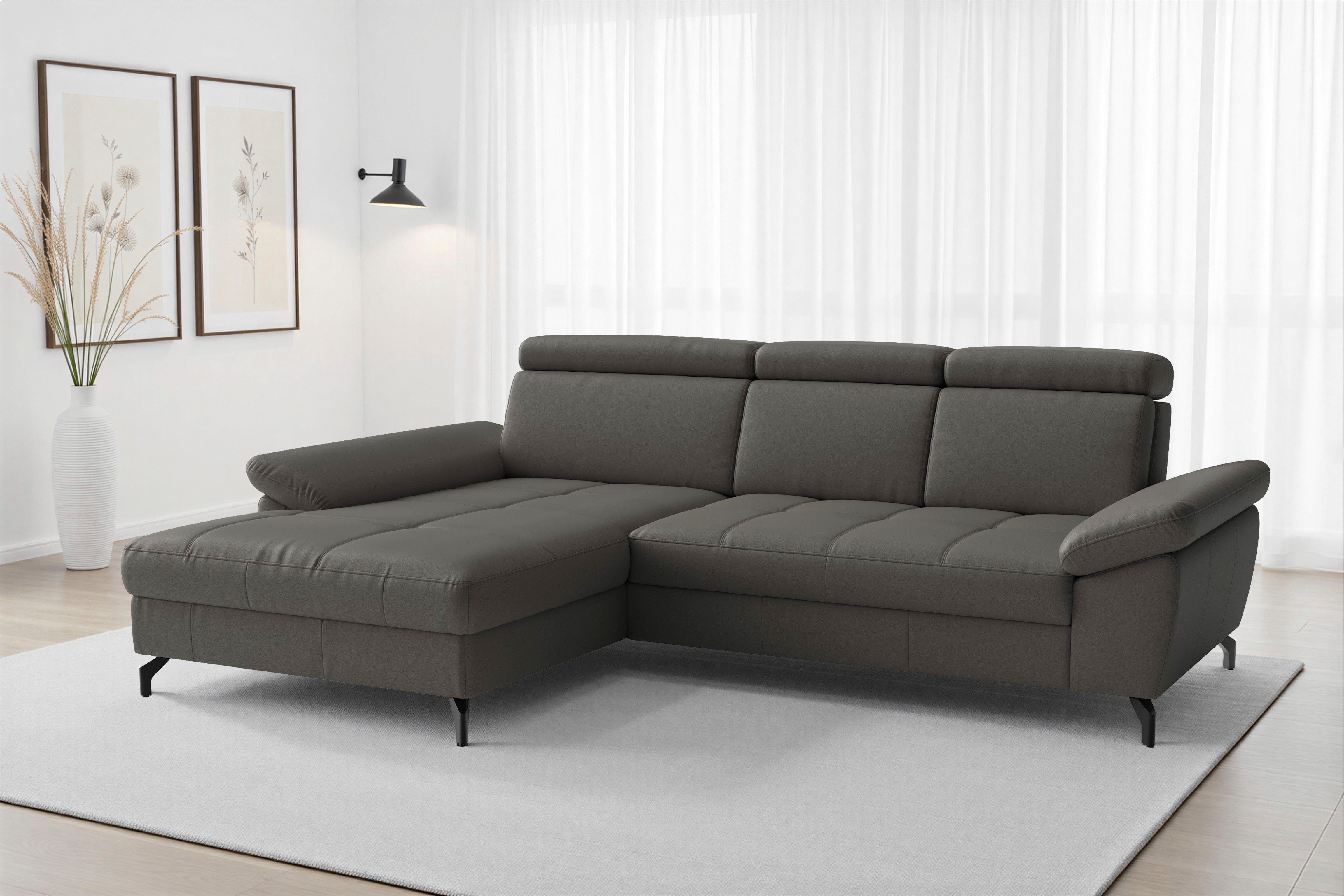Ecksofa Vanity L-Form, B: 264 cm, Leder