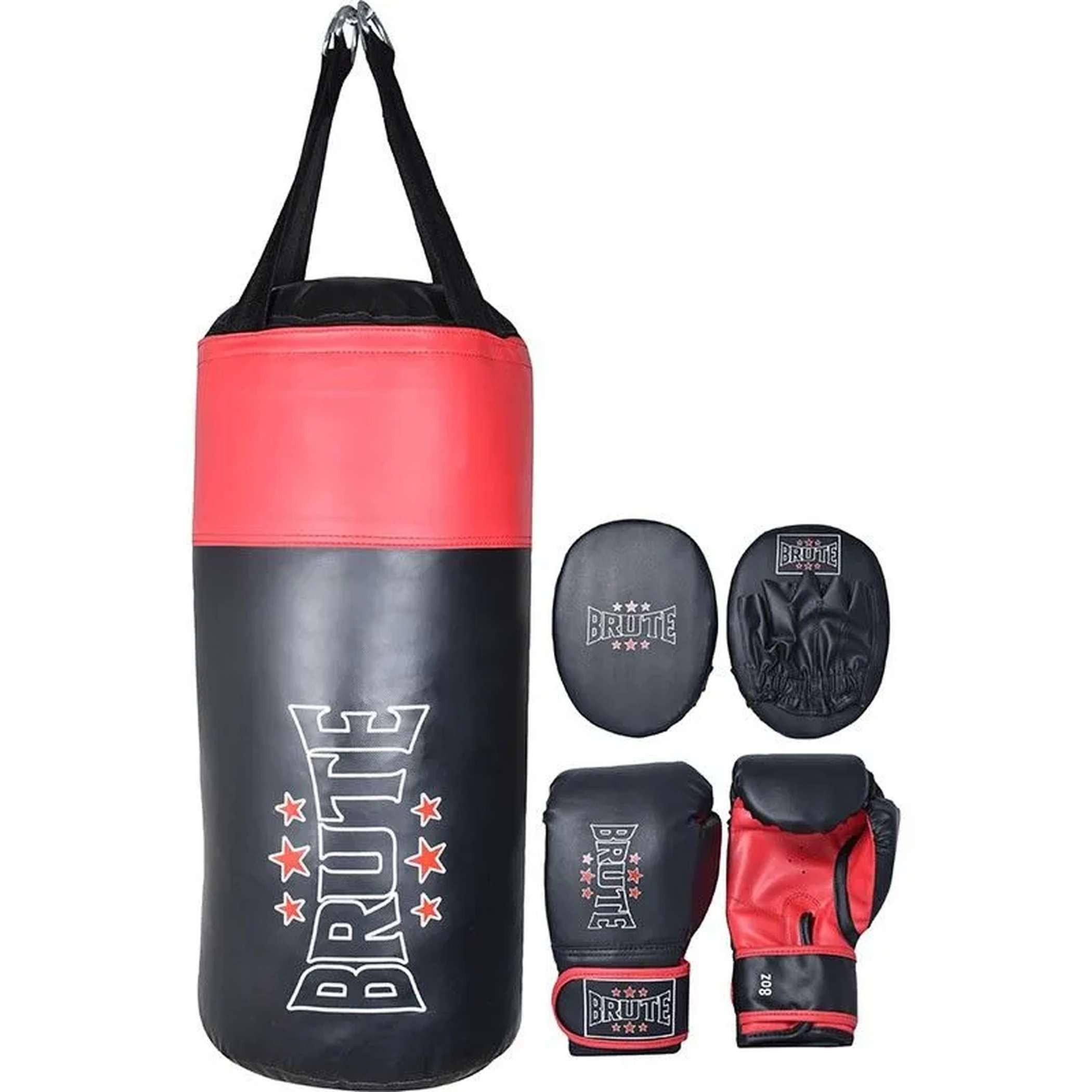 Boxsack Brute Kinder-Sandsack-Set mit Boxhandschuhen, Boxpratzen und Tasche