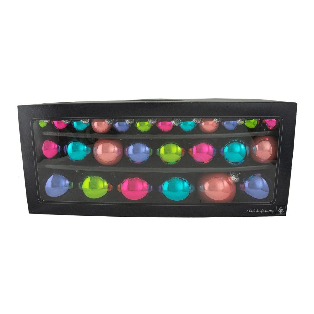 Thüringer Glasdesign Christbaumschmuck Glaskugeln Rabimmel Rabammel Rabumm 26 Teile