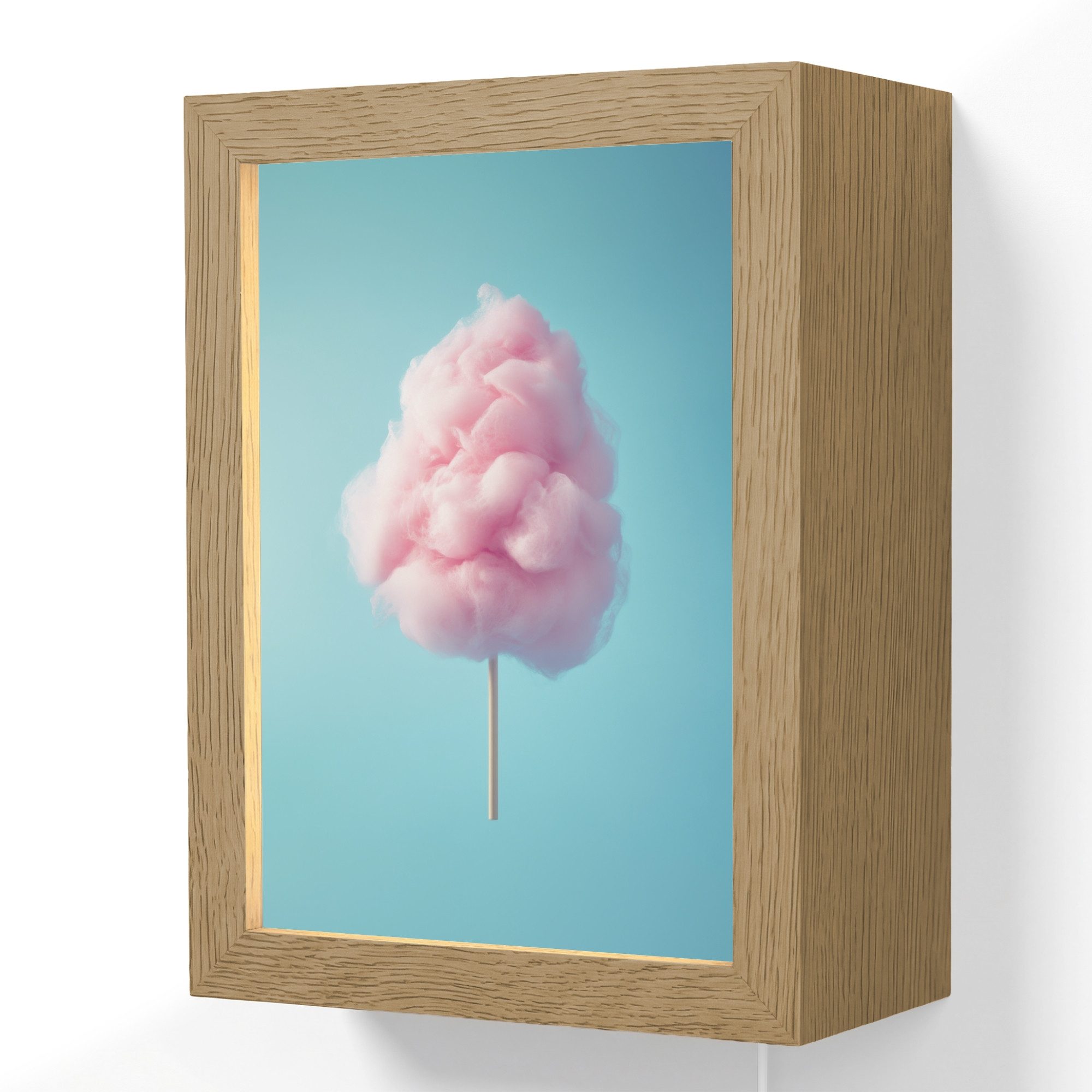 OnlyWow Wandleuchte Lightbox Zuckerwatte - Süßes - Bonbon, Dimmbar, Farbwechsel, LED, Warmweiß, Kaltweiß, Neutralweiß Einstellbar, Wandlampe Innen, Dimmbar, mit Kabel, LED, Beleuchtung, Wohnzimmer