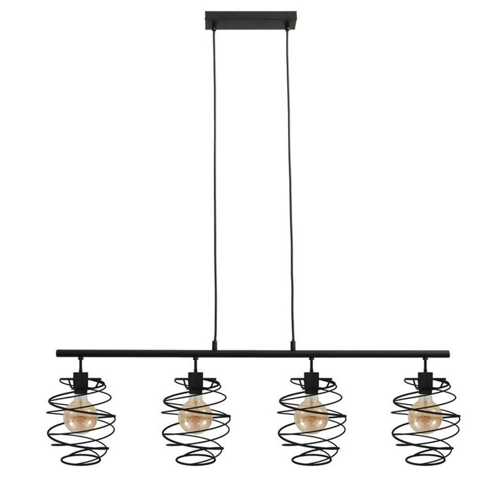 Briloner Leuchten LED Pendelleuchte 4871-045, ohne Leuchtmittel, 2700K - Extra-Warmweiß, Pendellampe, Hängelampe, schwarz, mit Metallspiralen, exkl. 4 x E27