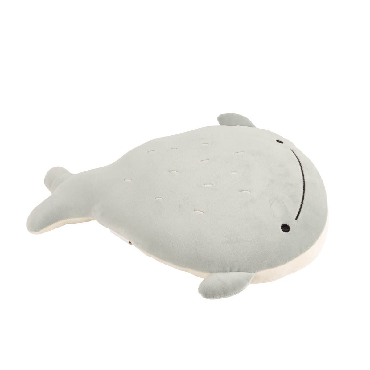 SCHÖNER LEBEN. Fellkissen Kinderkissen Walfisch Moby aus Plüsch blau 30x40 cm kuschelweich