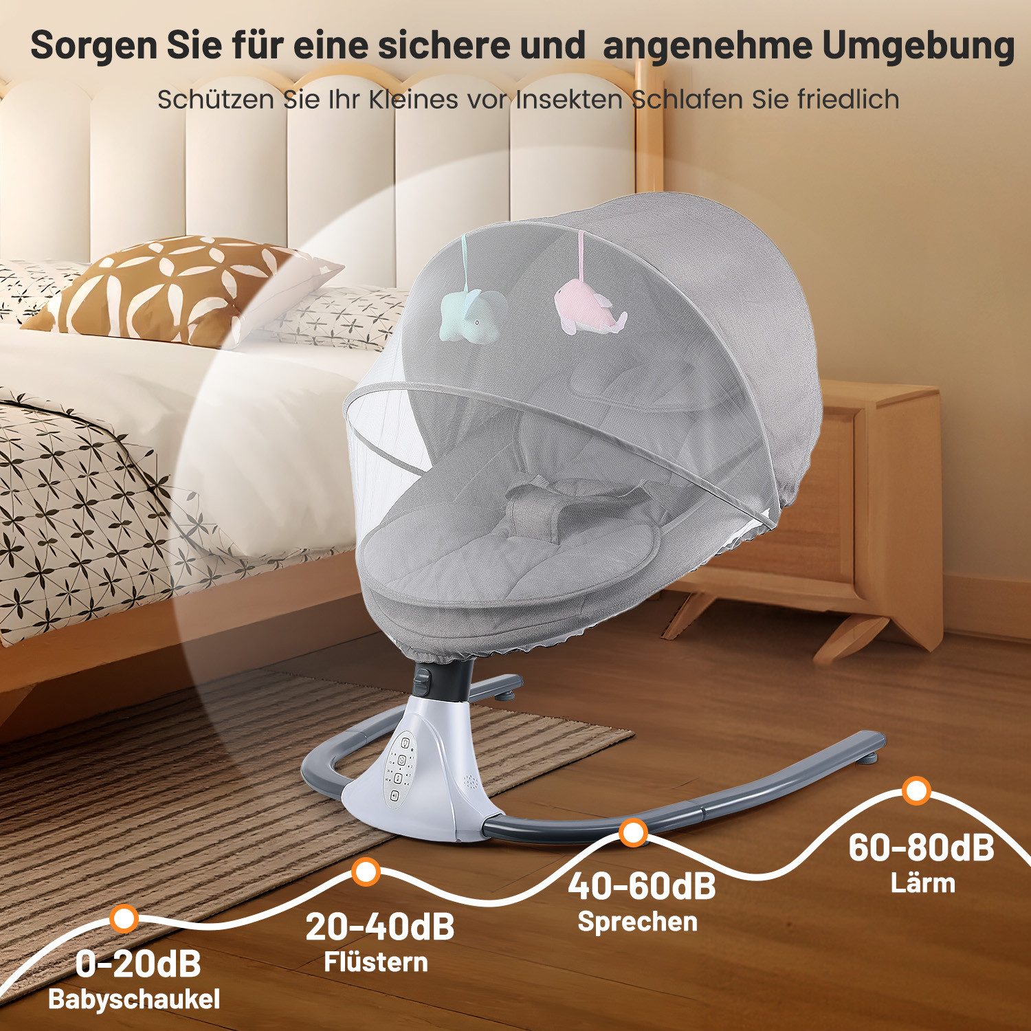 oyajia Babywippe Elektrische Babywippe Babyschaukel, mit günstig online kaufen