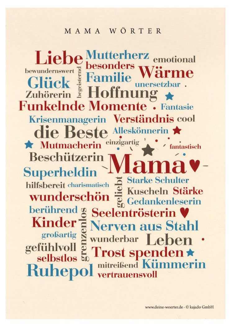 Deine Wörter Postkarte "Mama-Wörter"