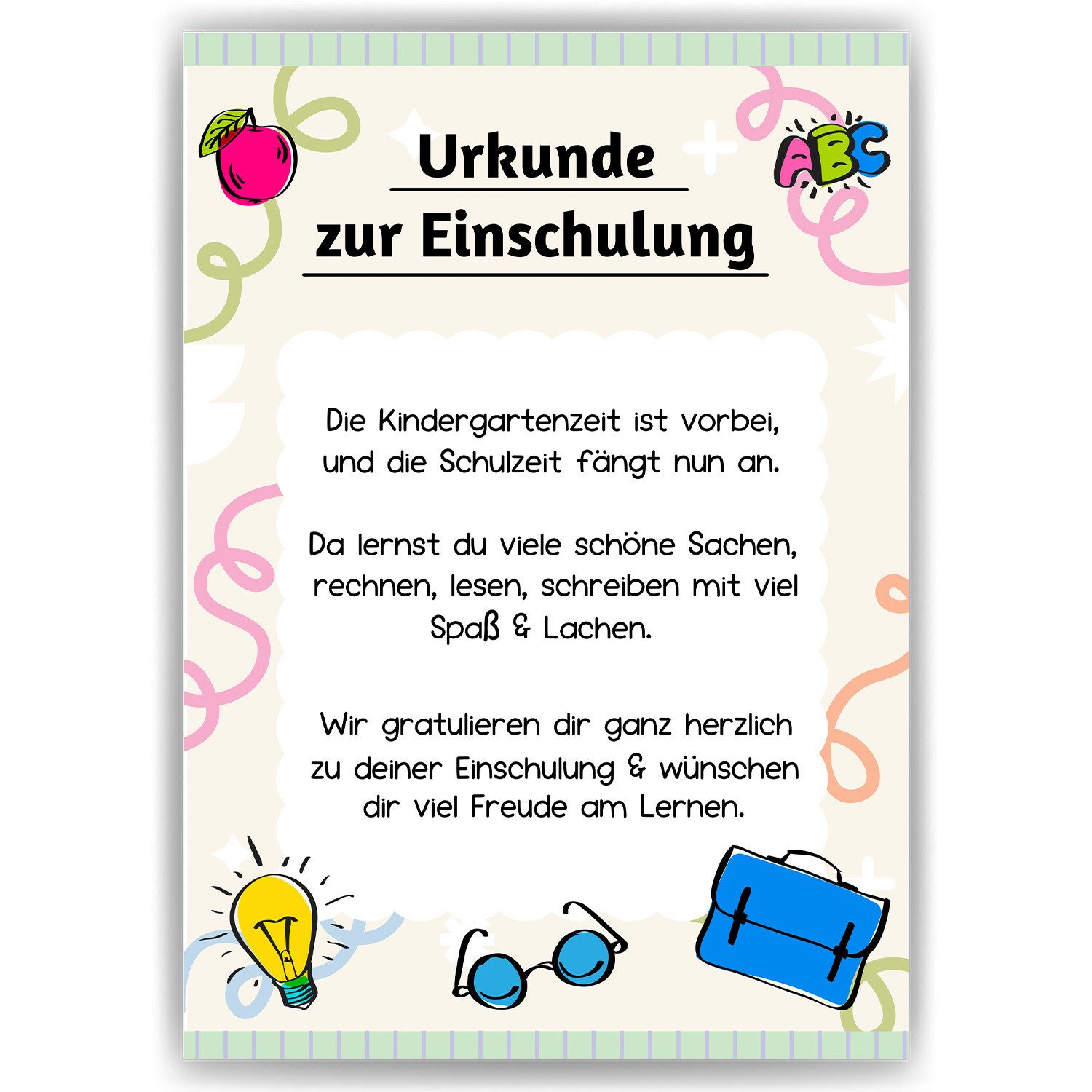 Tigerlino Poster Urkunde Einschulung Geschenkidee Schulkind Schulanfang Kindergarten