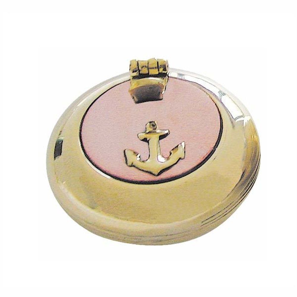Linoows Aschenbecher Maritimer Klapp Aschenbecher, Ascher Bicolor, Messing 5 cm, Deckel