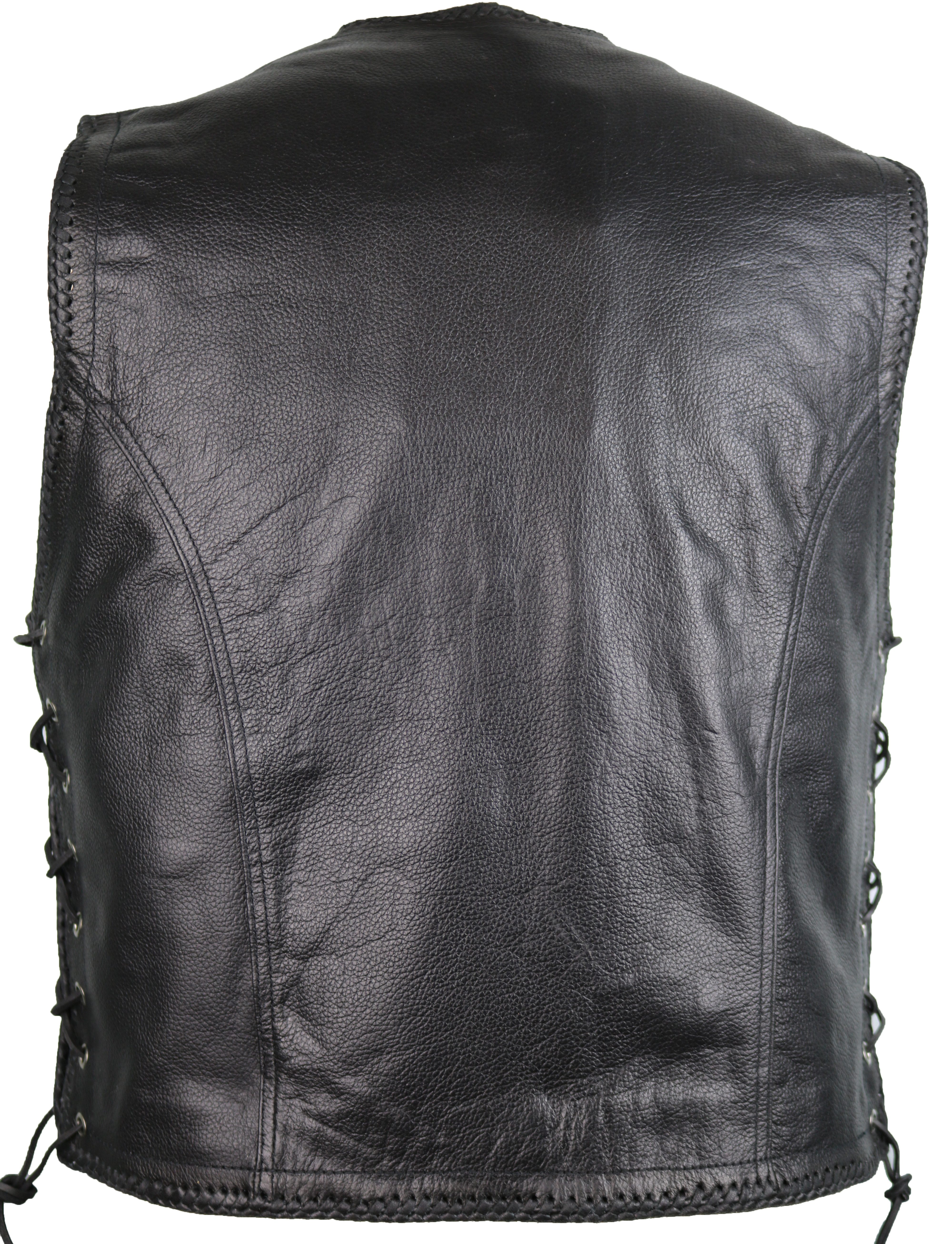 MDM Lederweste Herren Biker Lederkutte Motorrad Lederweste aus echtem Rinds günstig online kaufen