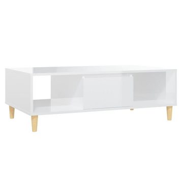 furnicato Couchtisch Hochglanz-Weiß 103,5x60x35 cm Spanplatte