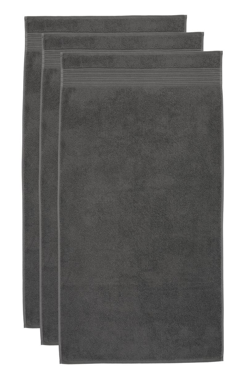 Handtuch Sheer Anthracite 60X110 Set A 3 Anthrazit Baumwoll, Baumwoll-Frottee