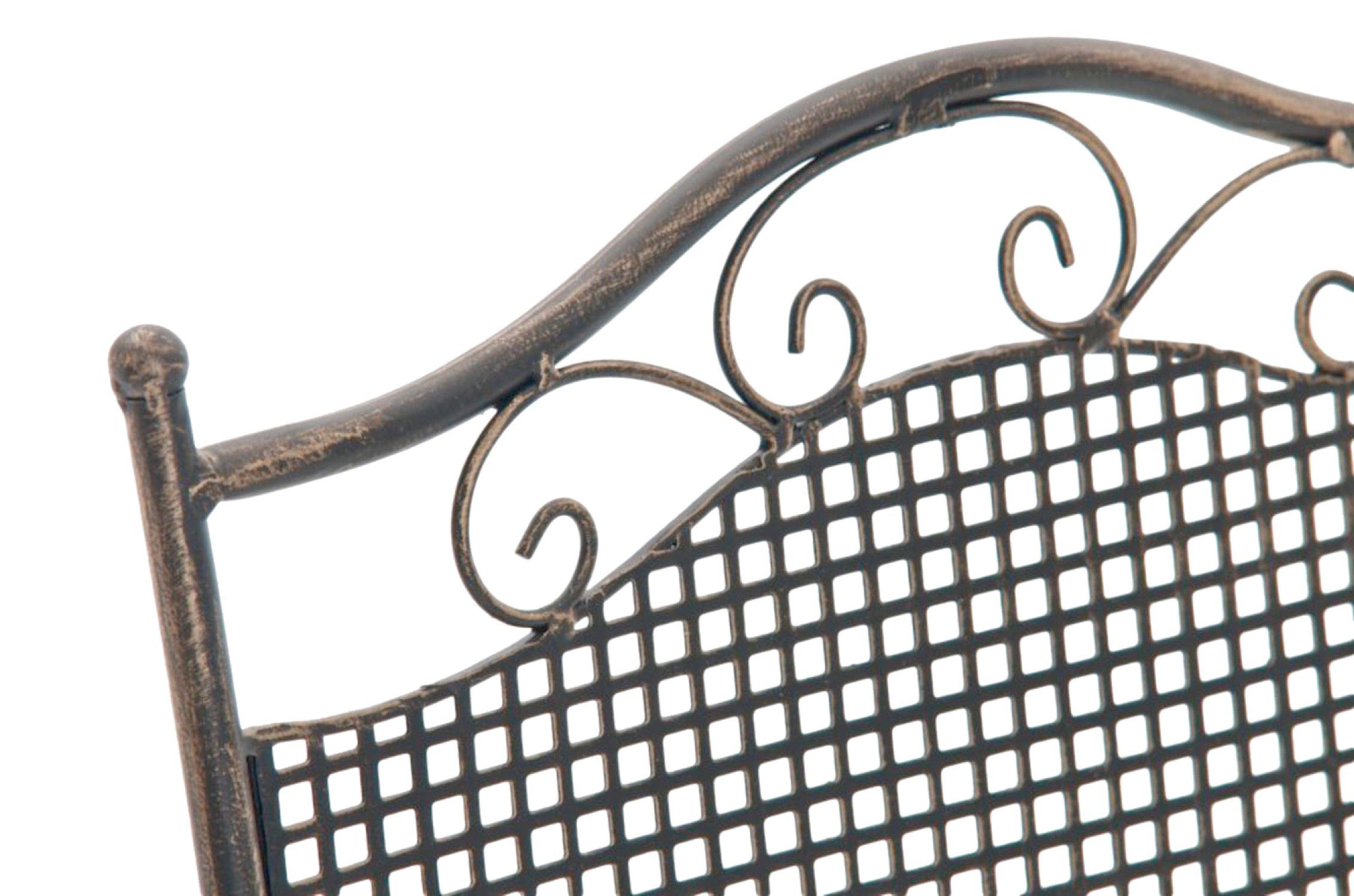 cm Gartenstuhl Farbe: TPFGarden / 91 cm - 50 Eisen x St), für Bistrotisch Terrasse 41 x handgefertigtem - - 2 (Metalltische bronze Garten, Sitzhöhe: outdoor, Kirstin Maße Balkon, 2er-Set 45 (HxBxT): aus