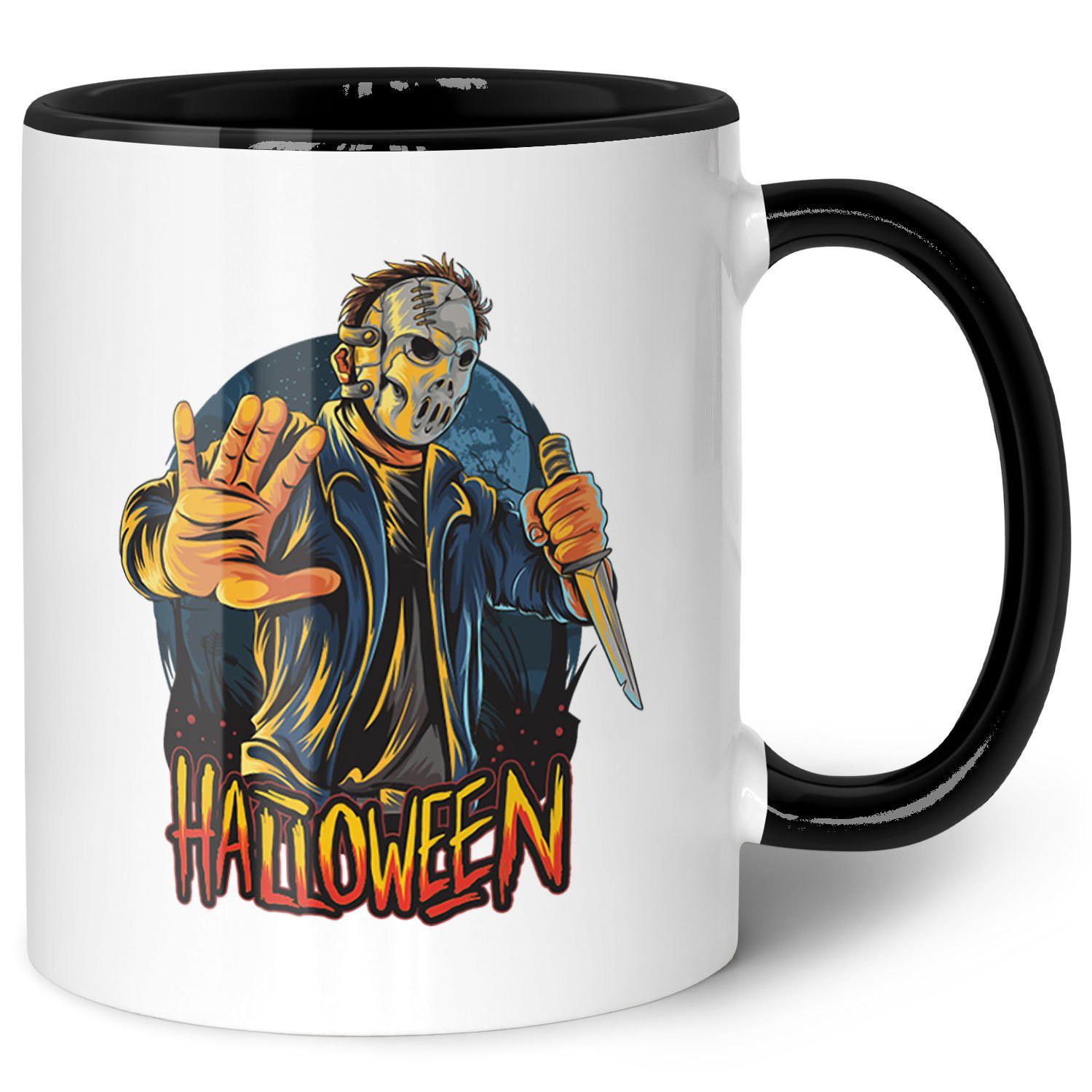 GRAVURZEILE Tasse mit Motiv - Halloween Slasher Design - Geschenk -, Keramik
