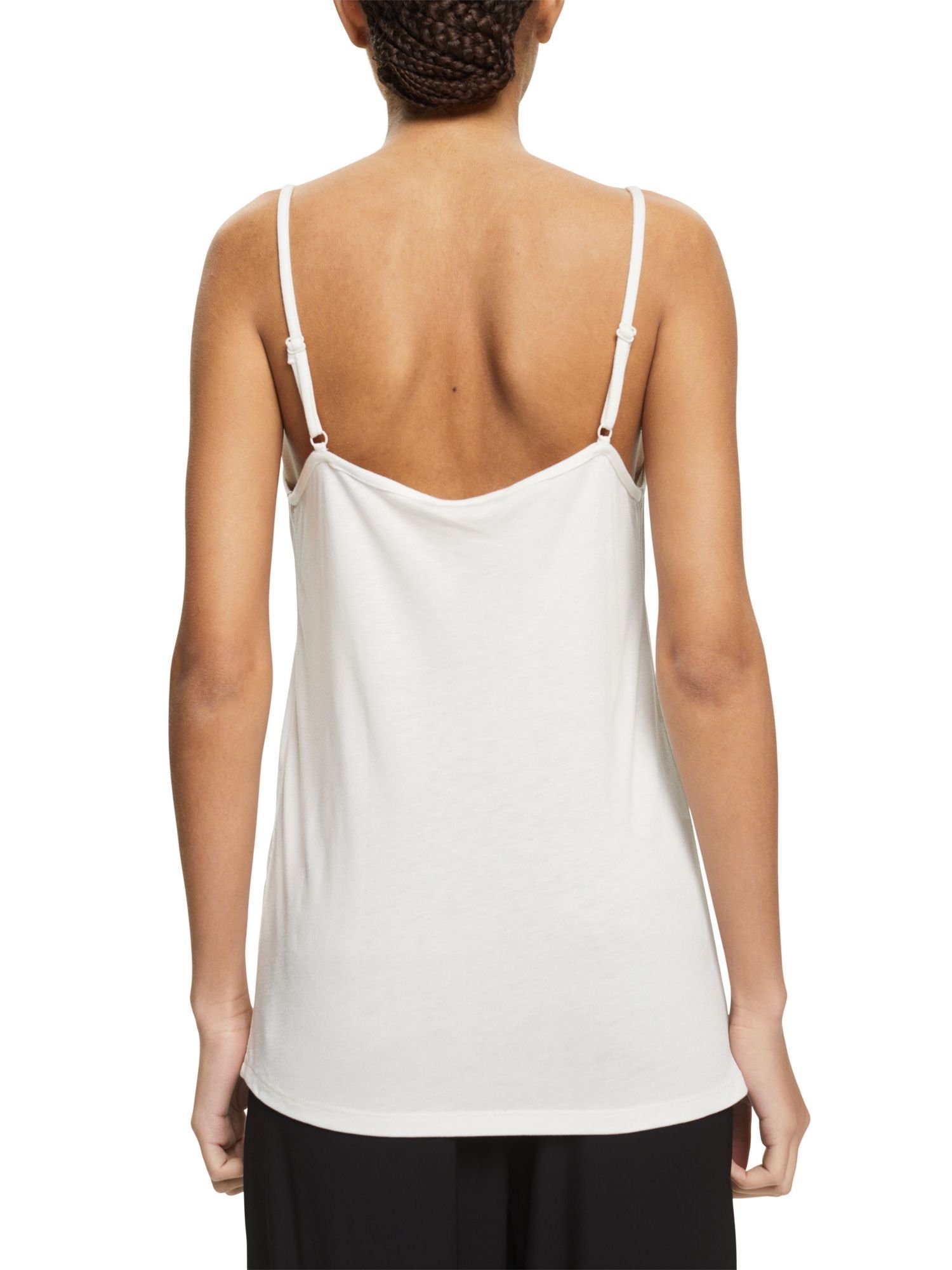 Spitze, Esprit Collection (1-tlg) T-Shirt WHITE Top mit LENZING™ OFF ECOVERO™