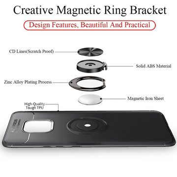 Nalia Smartphone-Hülle Huawei Mate 20 Pro, Matte Silikon Hülle mit Ring / Drehbarer Fingerhalter / Standfunktion