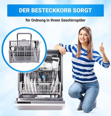 VIOKS Geschirrspüleinsatz Besteckkorb Ersatz für Bosch 00093046, Zubehör für Geschirrspüler, Kunststoffkorb 250 x 135 x 150 mm