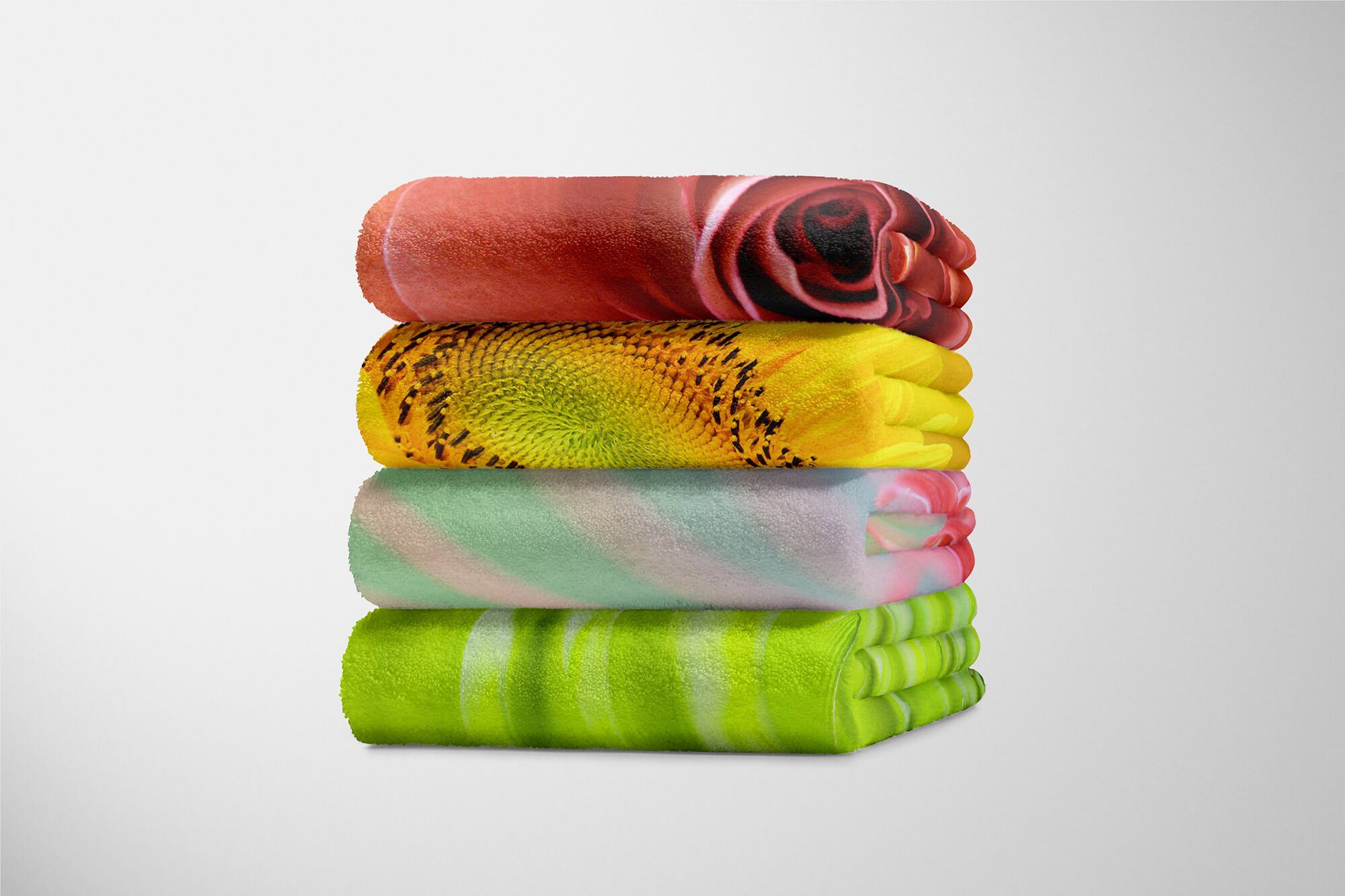 Sinus Art Handtücher Handtuch Strandhandtuch Handtuch Blume Kuscheldecke Baumwolle-Polyester-Mix Fotokunst Fotomotiv Bl, (1-St), Saunatuch mit