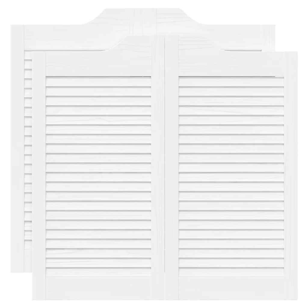 vidaXL Zimmertür Schwingtüren Lamellen-Design 2-Paar Weiß 80x80 cm Innentür Zimmertür