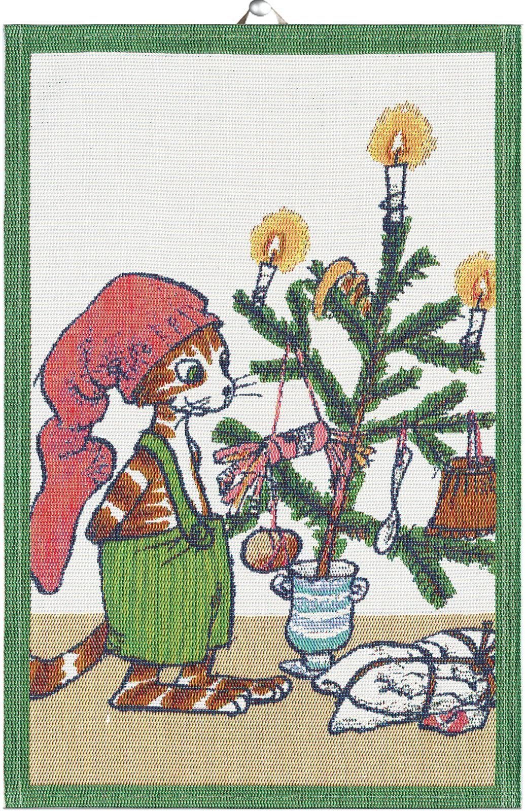 EKELUND MASTER WEAVERS 1692 Geschirrtuch Küchenhandtuch Julfest 40x60 cm, (1-tlg., 1 x Geschirrtuch), Pixel gewebt (6-farbig)