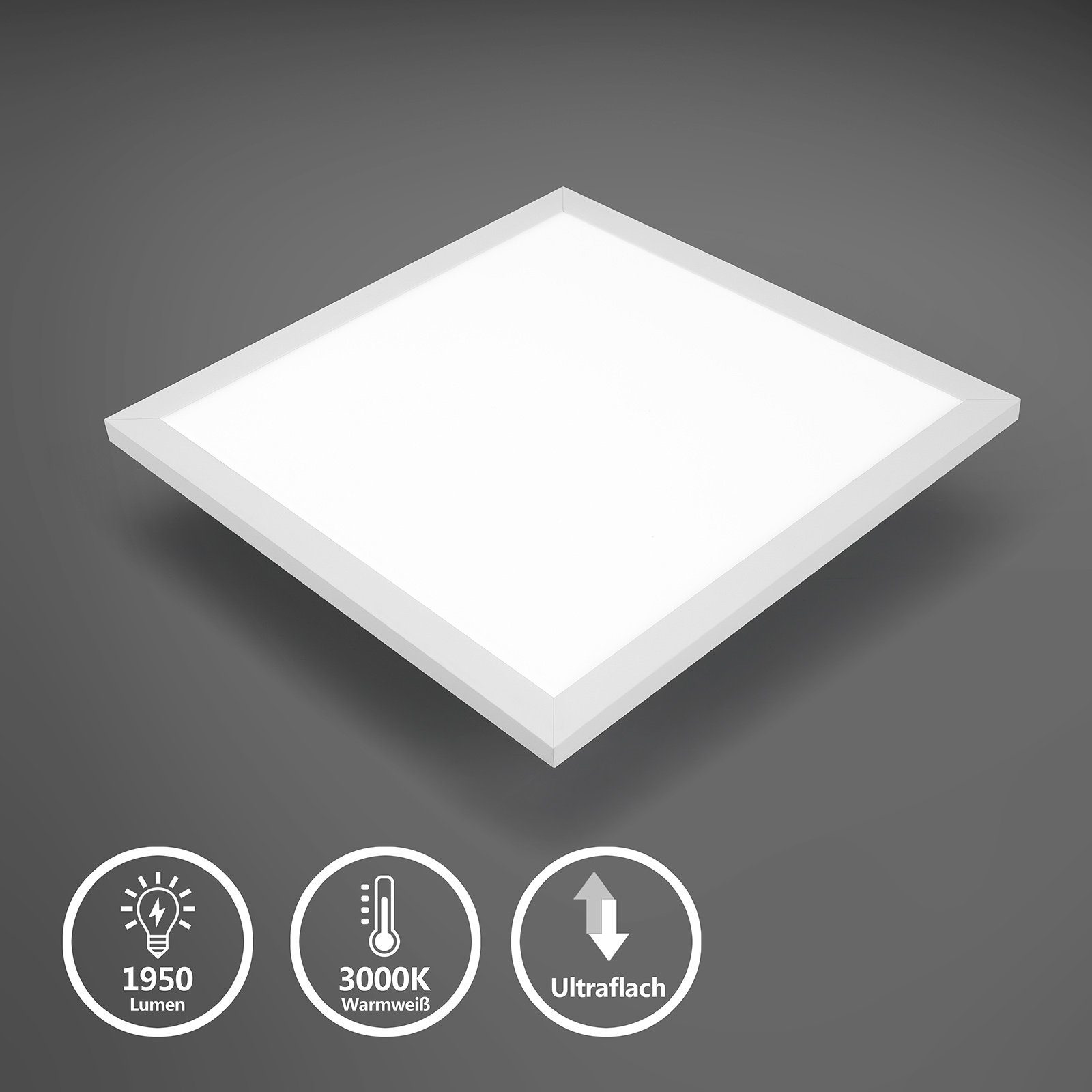 IMPTS LED Panel Deckenleuchte Ultra Flach Deckenlampe, LED fest integriert, warmweiß, LED Deckenlampe 3000K Warmweiß