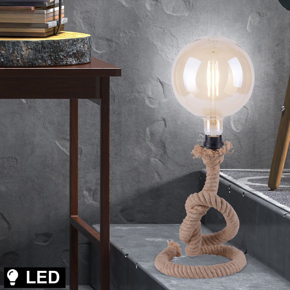 etc-shop LED Tischleuchte, Schreib Tisch Leuchte Seil Tau Lese Lampe Ess Zimmer Strahler