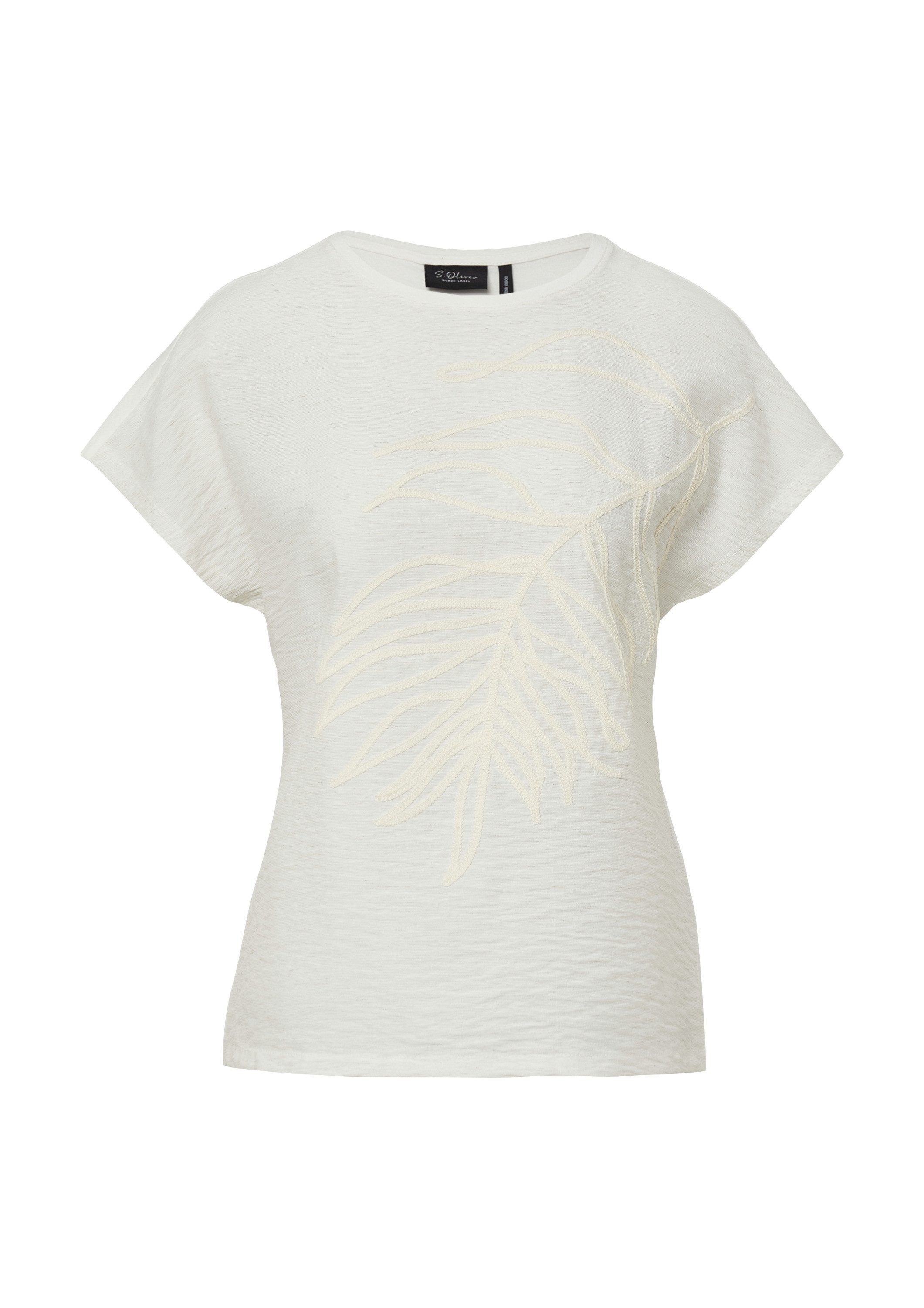 s.Oliver Kurzarmshirt T-Shirt Blusenshirt aus Viskosemix mit Stickerei günstig online kaufen