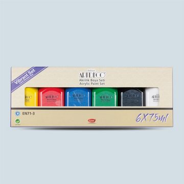 Büst Artdeco Acrylfarbe Grundfarben (Hauptfarben), 6er-75ml Set, Hochdeckend