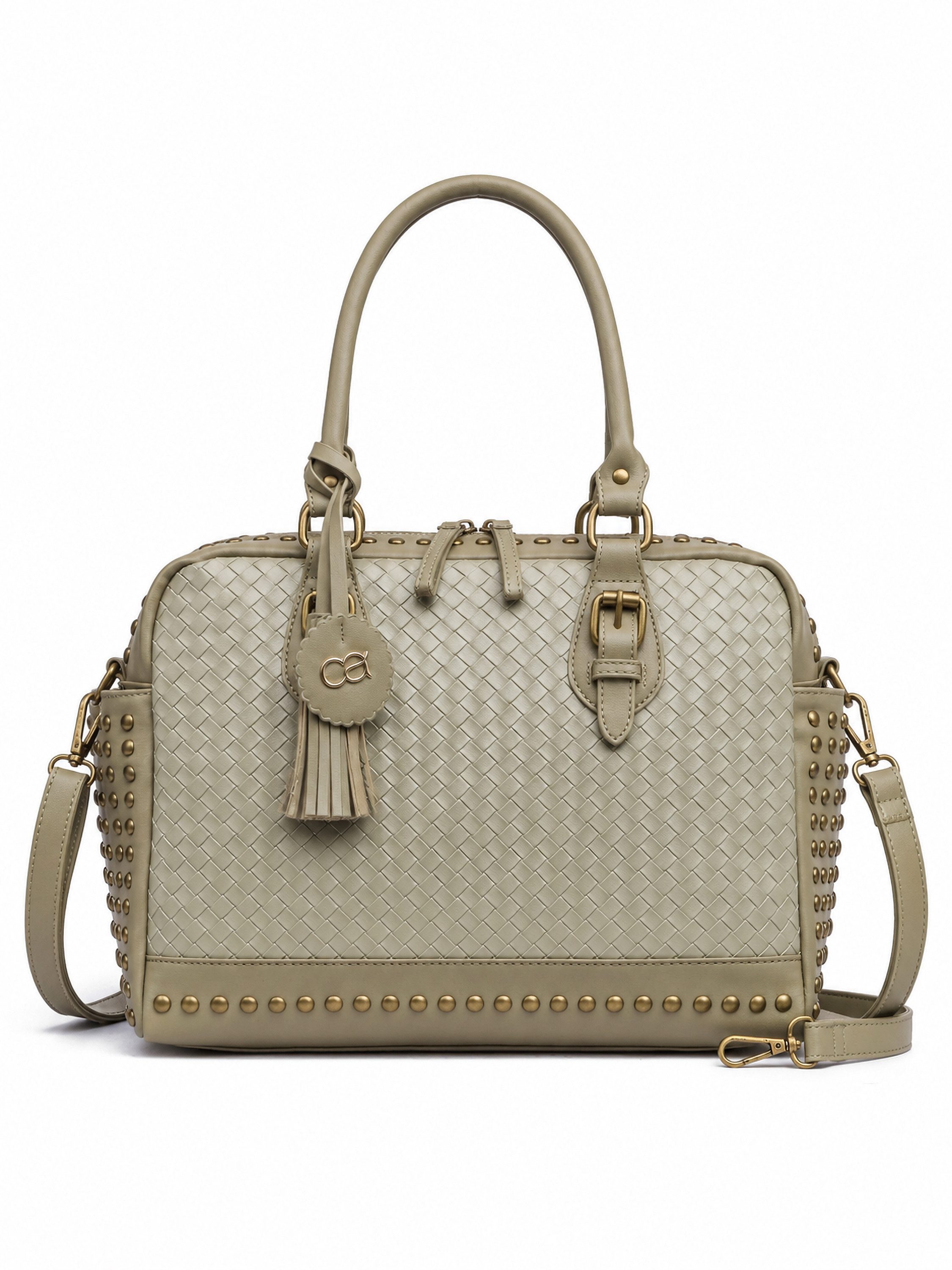 COLLEZIONE ALESSANDRO Schultertasche Berlin, mit Nieten und Flechtung