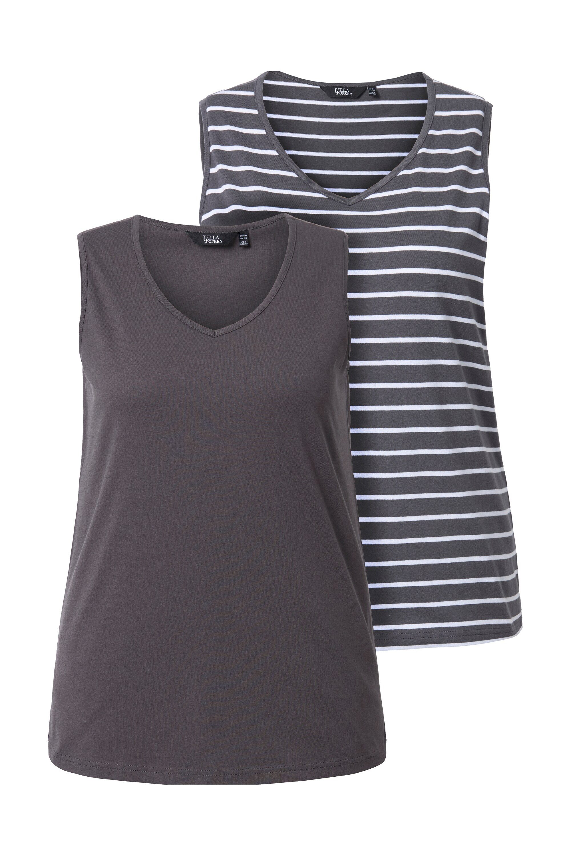 Ulla Popken Longtop Top 2er-Pack Ringel/uni günstig online kaufen