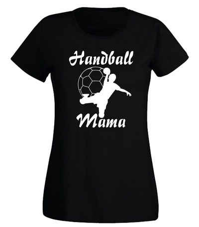 G-graphics T-Shirt Damen T-Shirt - Handball-Mama mit trendigem Frontprint, Slim-fit, Aufdruck auf der Vorderseite, Spruch/Sprüche/Print/Motiv, für jung & alt