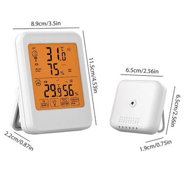 yozhiqu 433MHZ Digitales Funk-Thermometer Hygrometer Innenwetterstation (Innen/Außen, LCD-Anzeige. Für Baby- und Kinderzimmer, Lager geeignet)