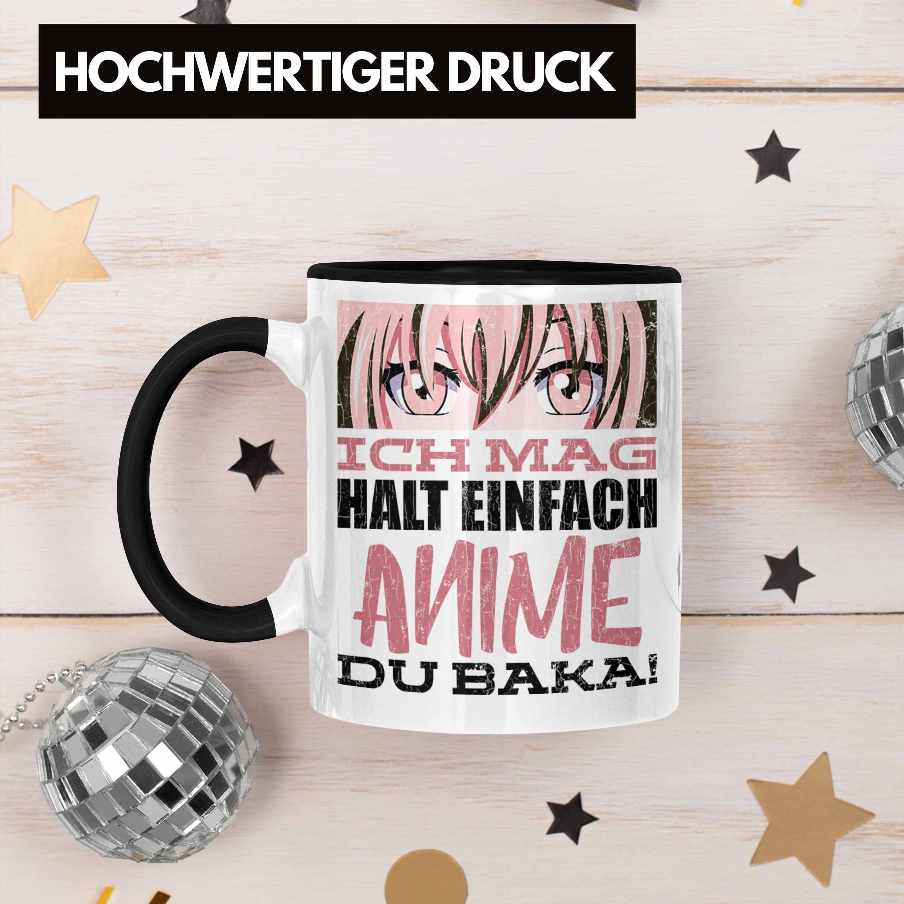 - Trendation Deko Geschenke Spruch Du Trendation Geschenk Schwarz Tasse Tasse Anime Baka Kaffeetasse Anme Fan