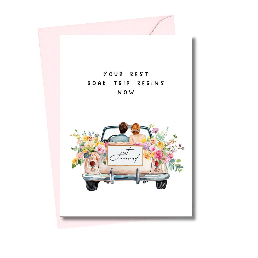 heaven+paper Hochzeitskarte Hochzeitskarte Road Trip mit DIN B6 mit Umschlag, hochwertig