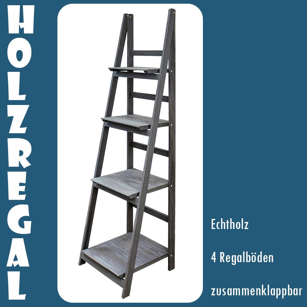 Kingpower Leiterregal Regal Bücherregal Wandregal Standregal Blumentreppe K günstig online kaufen