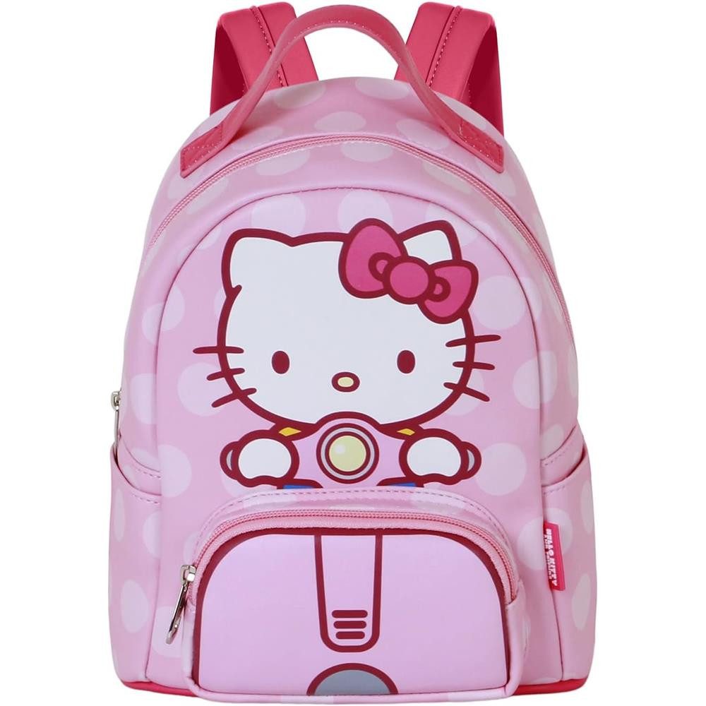 Karactermania Kinderrucksack Sanrio Hello Kitty Moto Kleiner Heady Rucksack, Hauptfach und Fronttasche mit Reißverschluss
