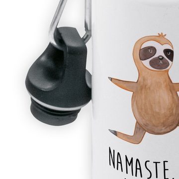Mr. & Mrs. Panda Trinkflasche Faultier Yoga - Weiß - Geschenk, Entspannung, Namaste, Grundschule, Y, Farbenfrohe Motive