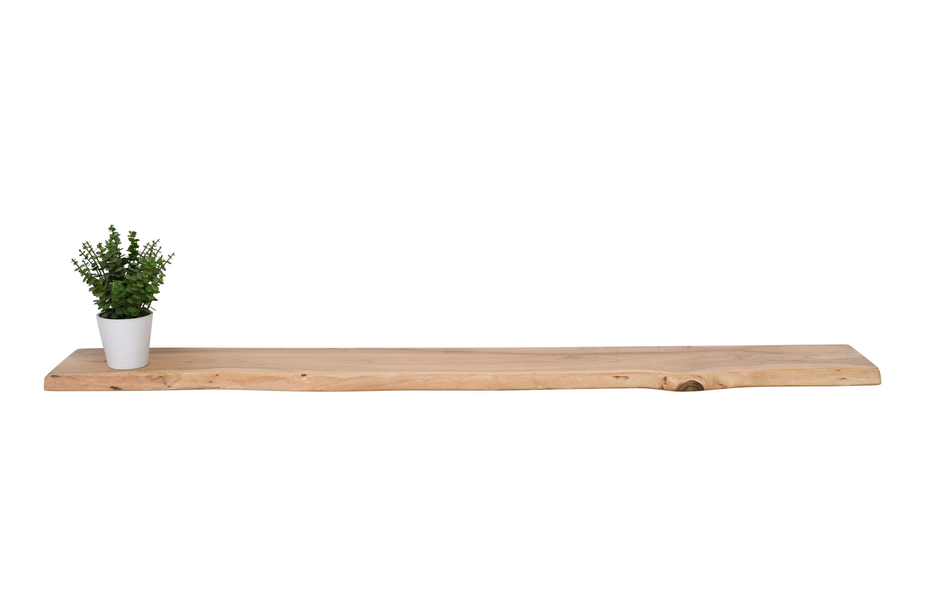 SAM® Wandregal Amara, massives Akazienholz, Baumkante, günstig online kaufen