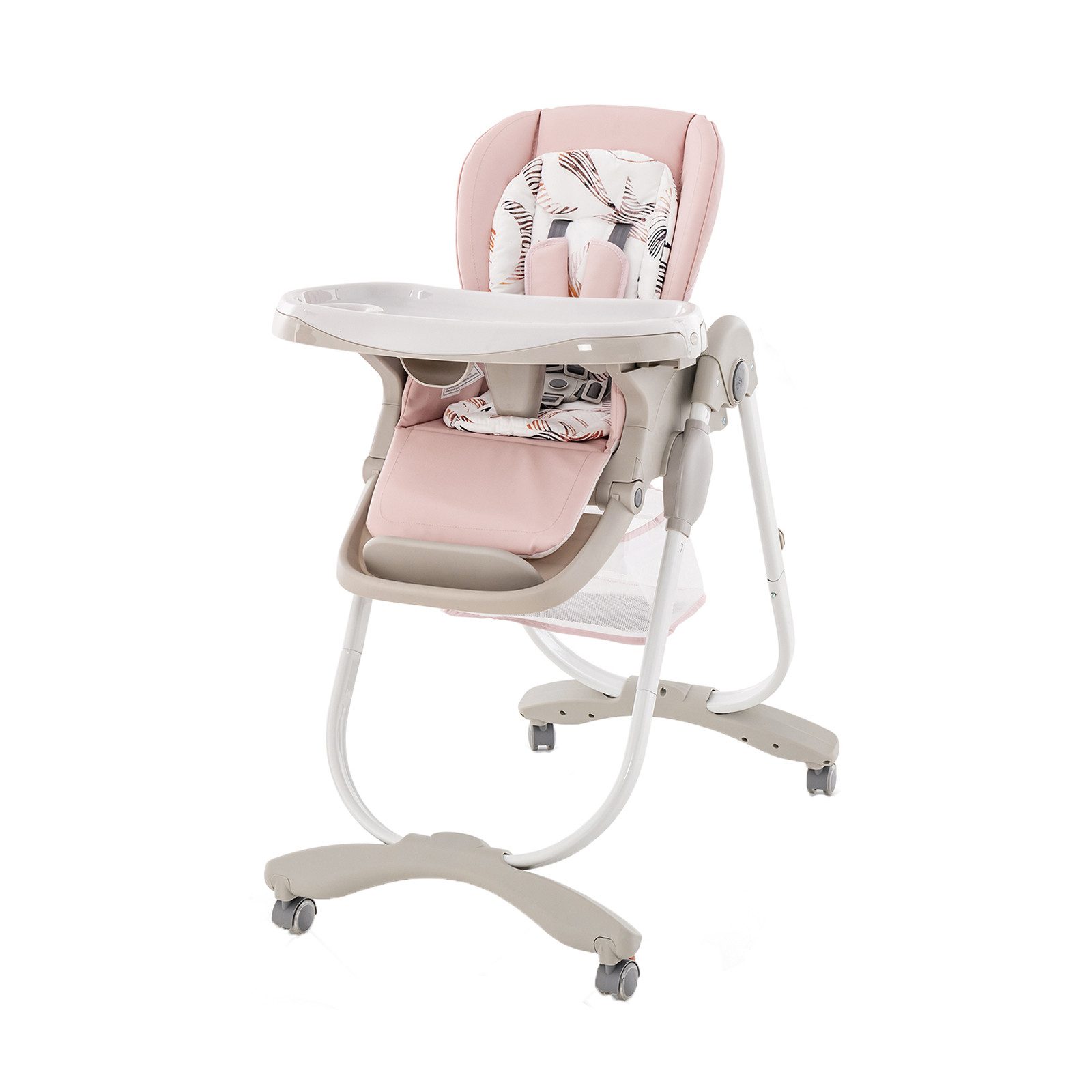 COSTWAY Hochstuhl Babystuhl, klappbar, verstellbar, mit Liegefunktion & Rädern