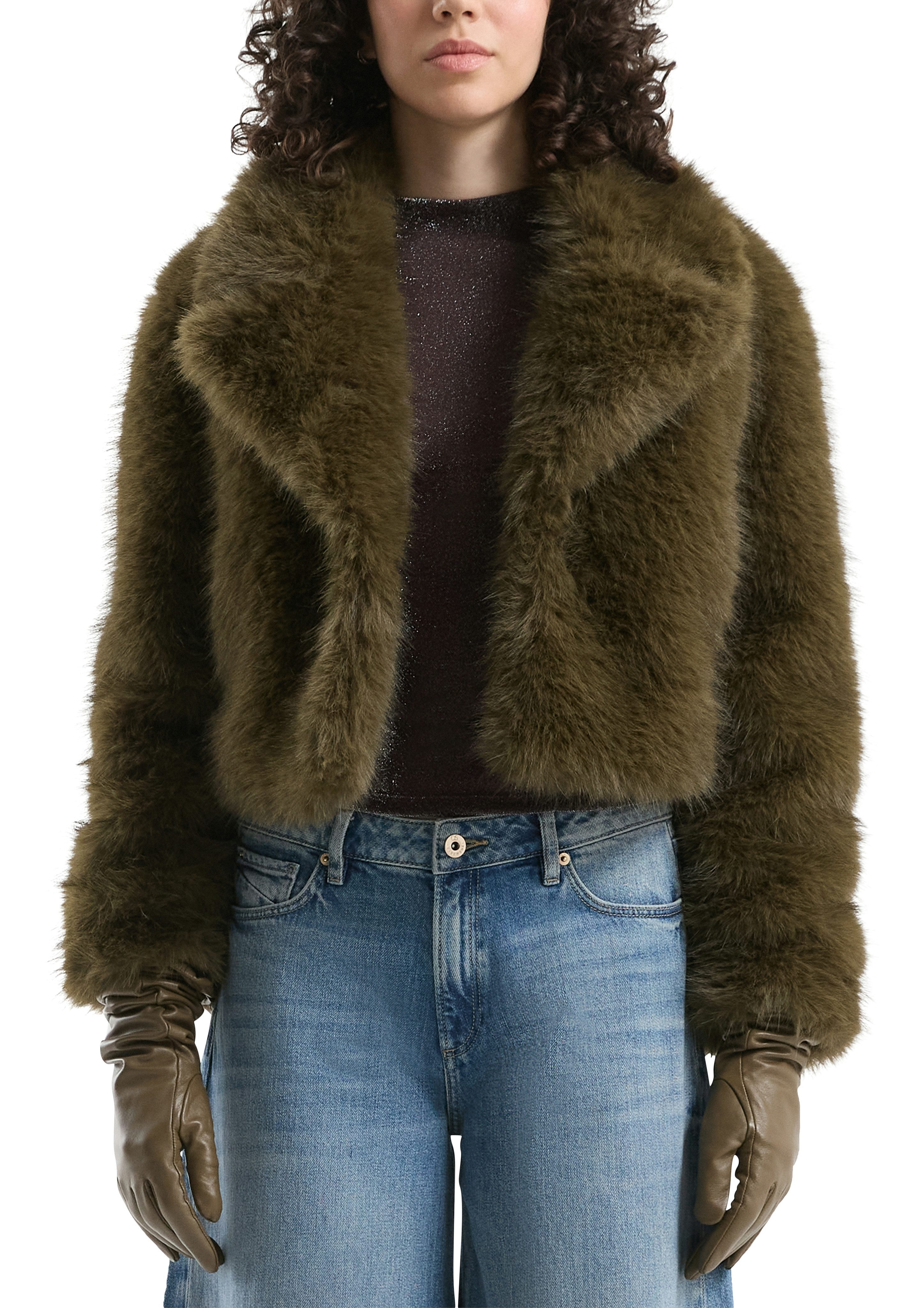 QS Jackenblazer in Felloptik günstig online kaufen