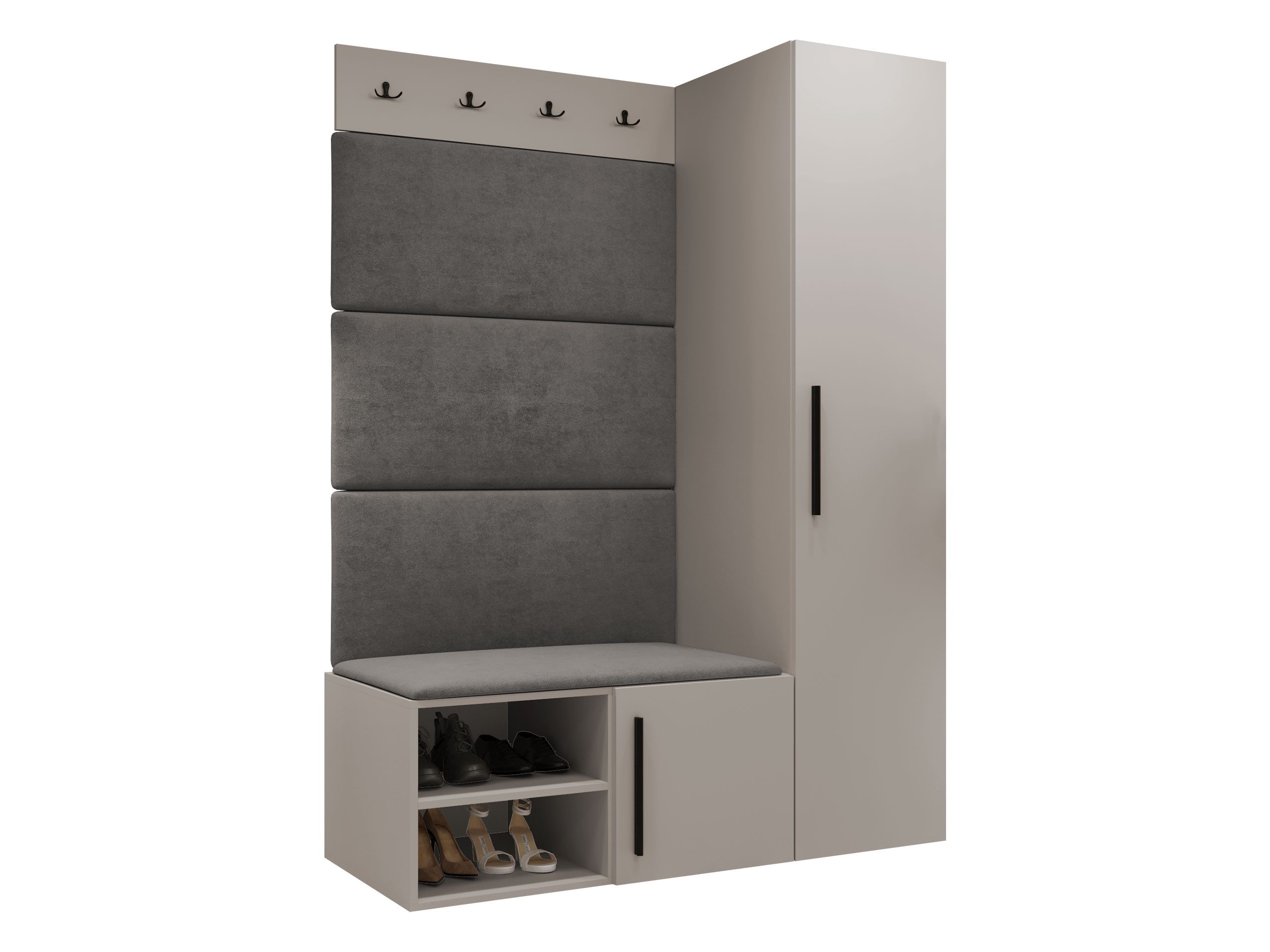 MIRJAN24 Garderoben-Set Medi II, (Drehtürenschrank, Schuhschrank, 4x Paneel günstig online kaufen