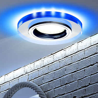 Kanlux LED Einbaustrahler, Leuchtmittel nicht inklusive, Decken Strahler Einbau Lampe Wohn Schlaf Zimmer Beleuchtung blau Deko