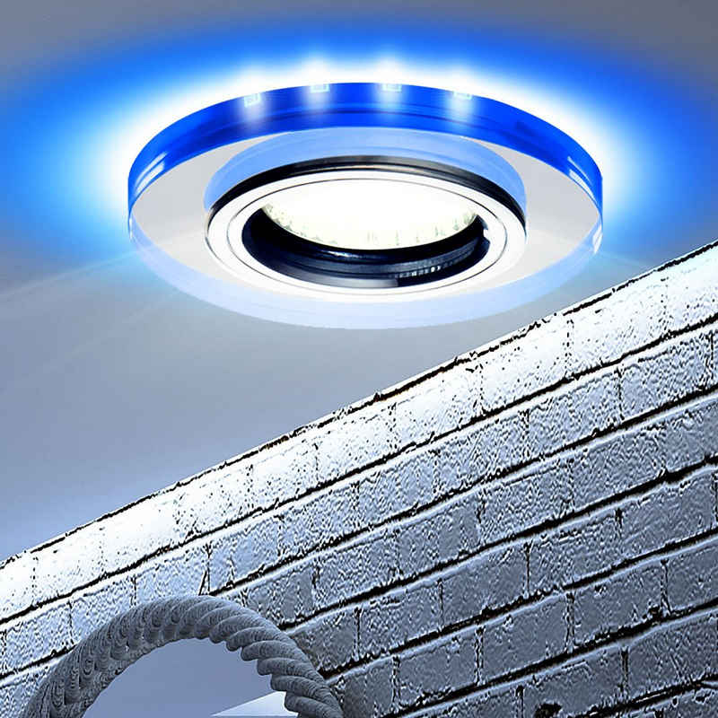 Kanlux LED Einbaustrahler, Leuchtmittel nicht inklusive, Decken Strahler Einbau Lampe Wohn Schlaf Zimmer Beleuchtung blau Deko