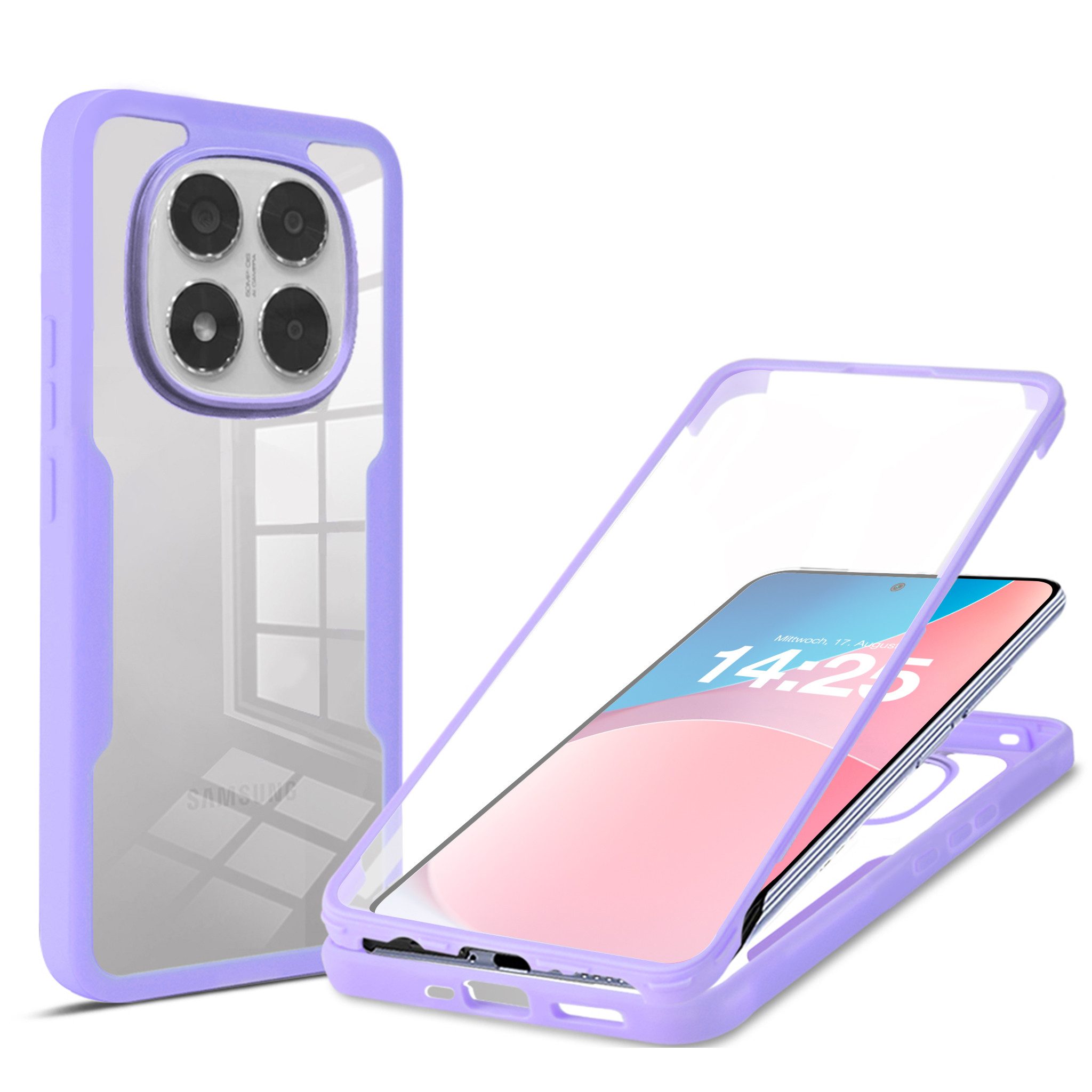 Tec-Expert Handyhülle 360 Grad Hülle für Xiaomi Redmi Note 14 Pro 5G / Pro+ 5G 6.67 Zoll, 6.67, Rundum Schutz Cover Case Hülle robust
