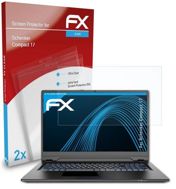 atFoliX Schutzfolie Displayschutz für Schenker Compact 17, (2 Folien), Ultraklar und hartbeschichtet