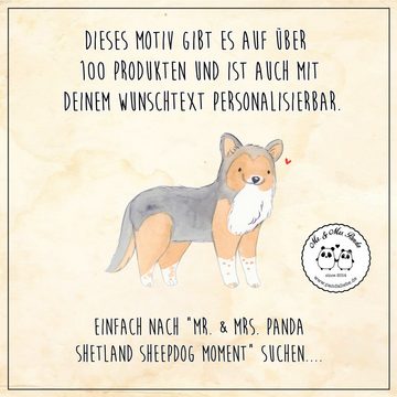 Mr. & Mrs. Panda Dekokissen Shetland Sheepdog Moment - Weiß - Geschenk, Motivkissen, Kopfkissen, Weiche Mikrofaser