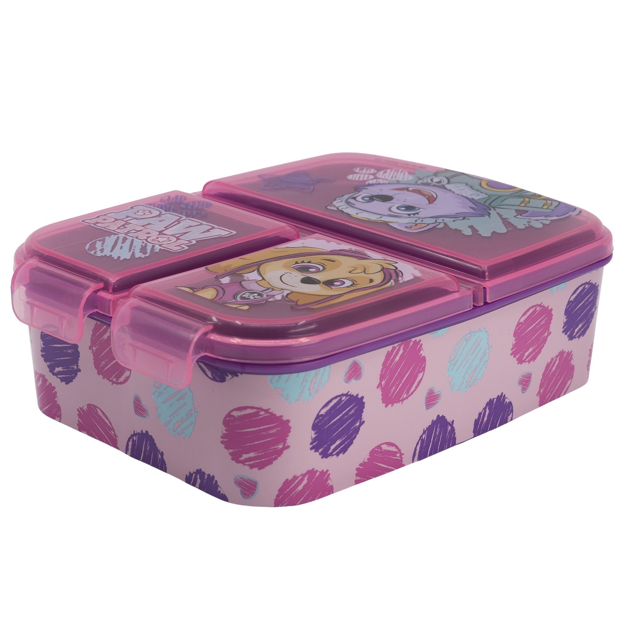 PAW PATROL Kinder BPA 3-Fach-Unterteilung Skye Brotdose Everest, frei Lunchbox Kunststoff, & mit