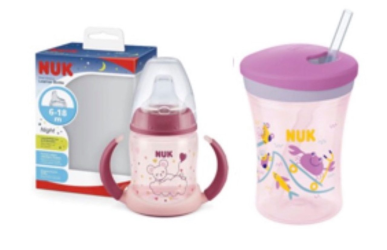 Babyflasche NUK Action Cup 230ml mit Trinklernbecher/ Trinklernflasche Night