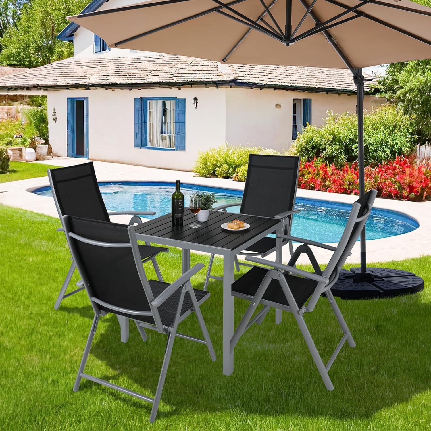 TLGREEN Gartenstuhl Hochlehner, 2/4er Set Balkonstuhl,Klappstuhl,Campingstü günstig online kaufen