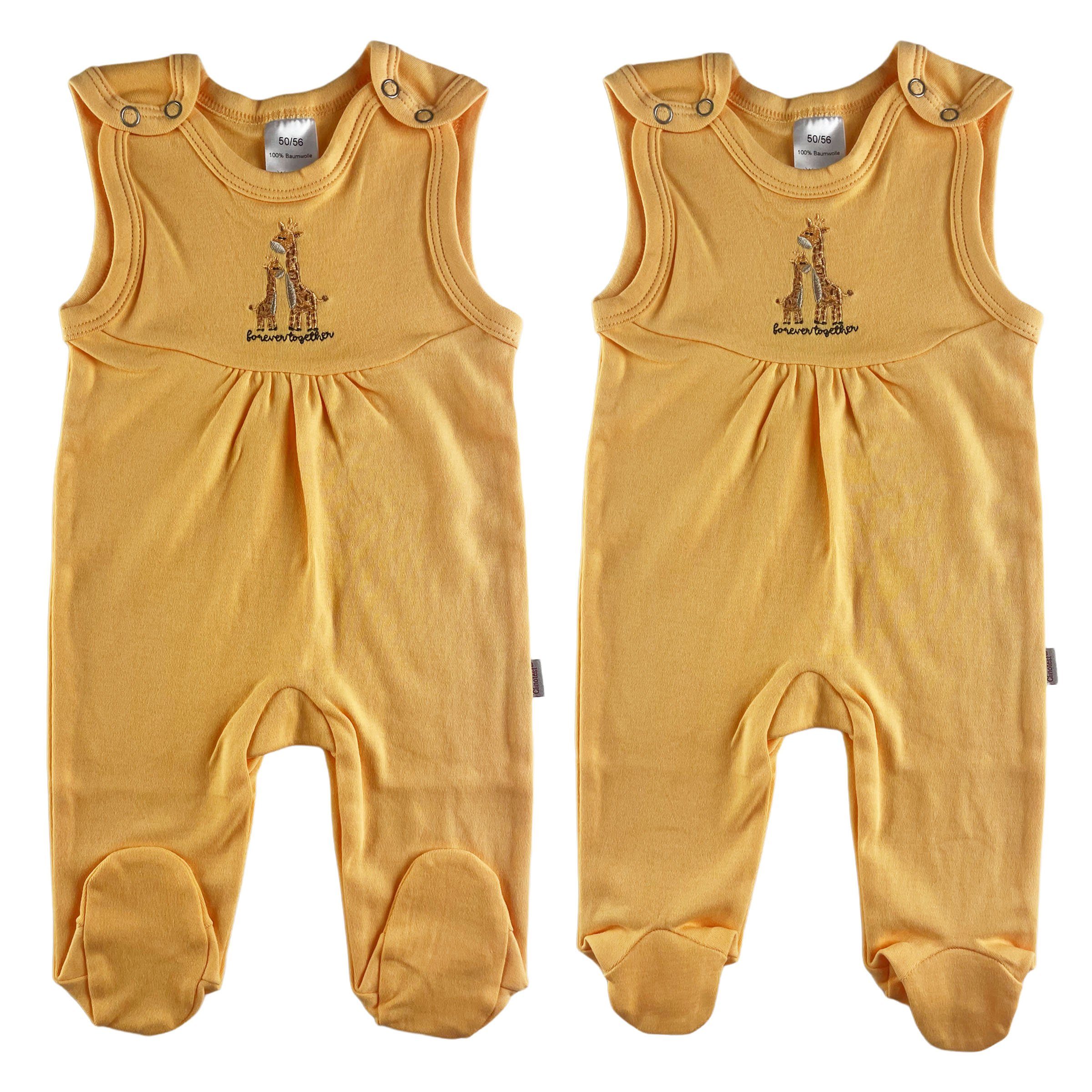 Clinotest Strampler 2er-Set Unisex Strampler mit süßer Stickerei auf der Brust