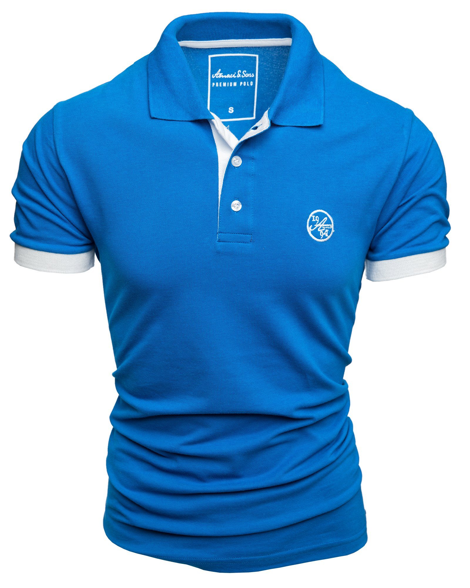 Amaci&Sons Poloshirt MEMPHIS Basic Kontrast Polo Shirt