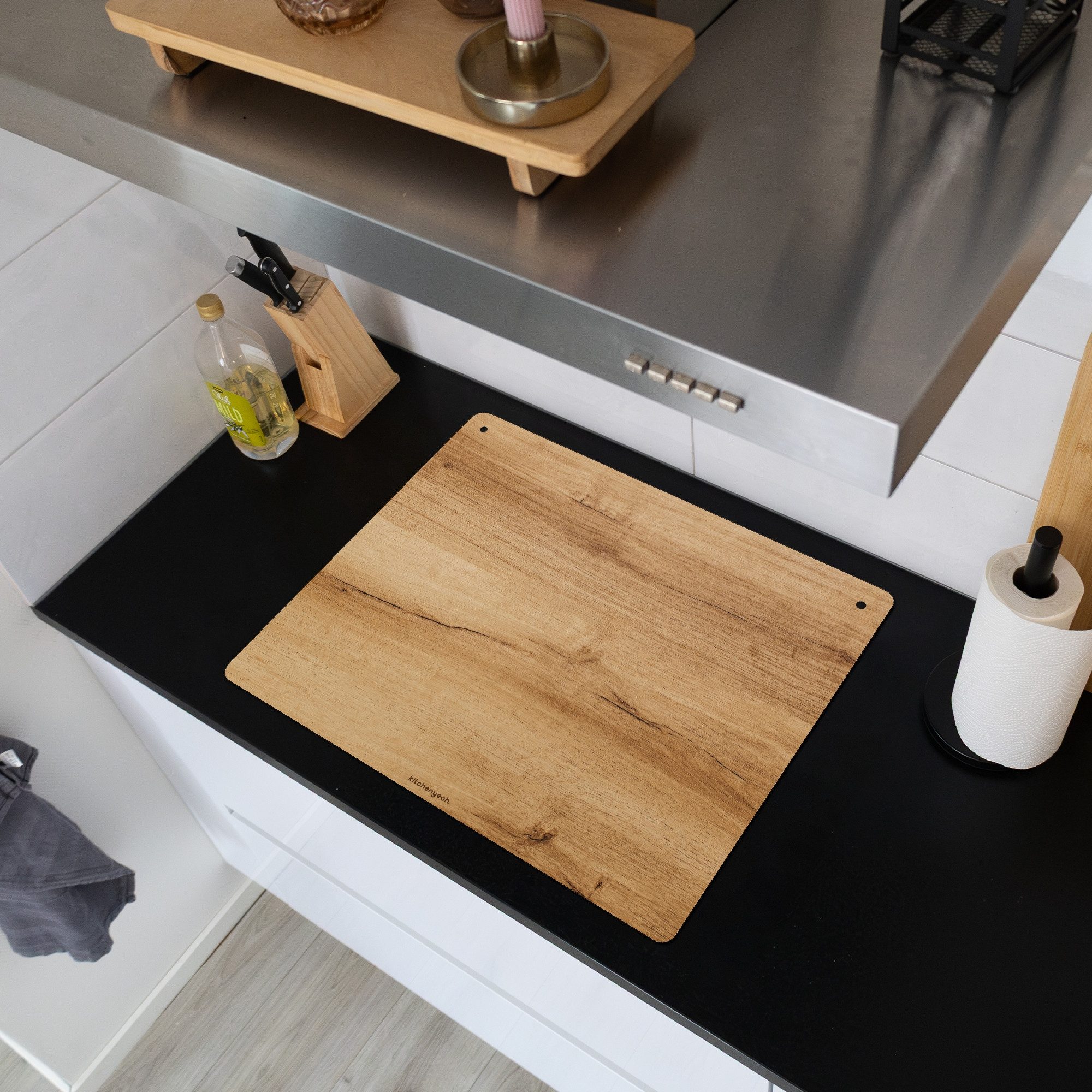 KitchenYeah Küchenrückwand Hellbraun - Holzoptik/print, (1-tlg), Abdeckung günstig online kaufen